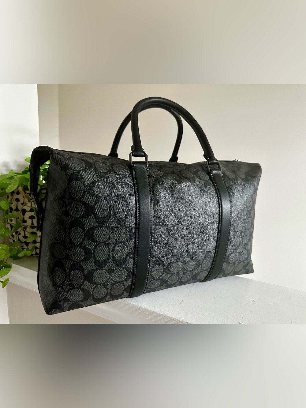 Coach Ellery Black Signature Travel Duffle NWOT - Picture 4 of 16